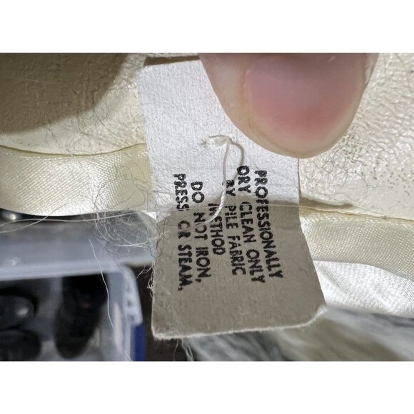 Vintage Donnybrook Faux Fur Long Coat White Gray Striped Plush Elegant Size 12 - Picture 6 of 10